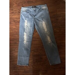 BBA Jeans Womens 20 Ripped Light Wash Stretch Denim
